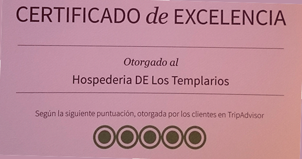 Certificado excelencia TripAdvisor 2015