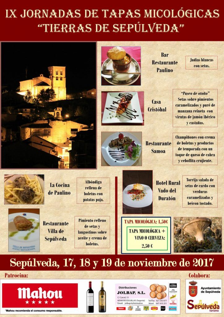 Cartel de las IX Jornadas Tapas Micológicas Tierras de Sepúlveda